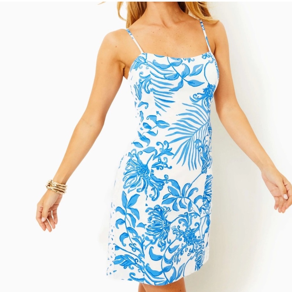 NWT Lilly Pulitzer Shelli Stretch Dress Resort White Glisten in the Sun